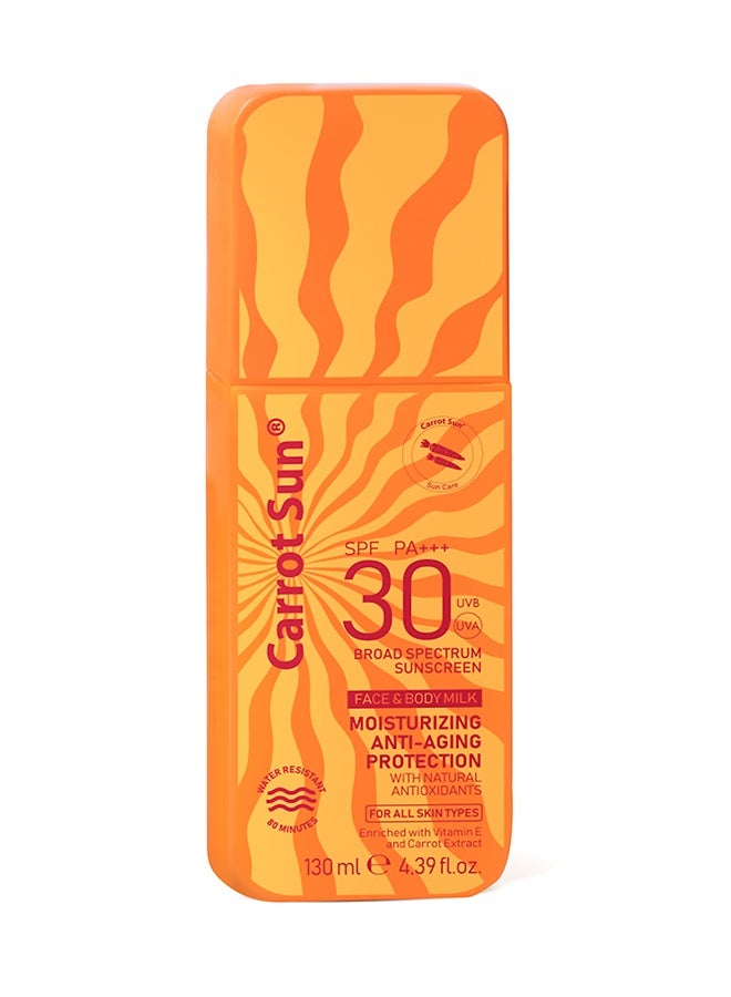 Carrot Sun حليب واقي شمس للوجه والجسم SPF30+ 130 مل - Image 1