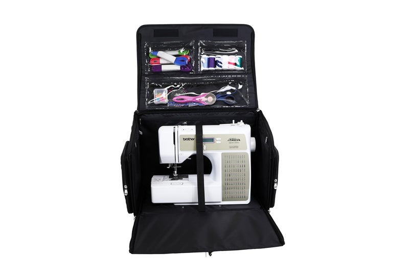 Everything Mary XL Rolling Sewing Machine Case â€“ Black Craft Bag with 4 Wheels â€“ Portable Organizer - Image 5