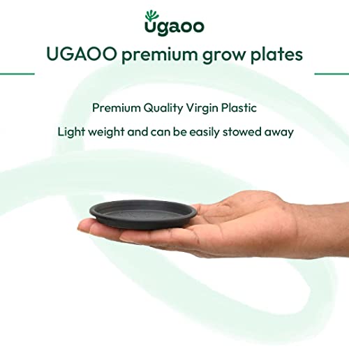 Ugaoo UV Treated Gardening Plastic Tray (Plate/Saucer) for Pots - 4 inch, Black Color, Set of 6 | Tray for Plants Pot for Indoor Home Decor & Outdoor Garden & Balcony - Image 2