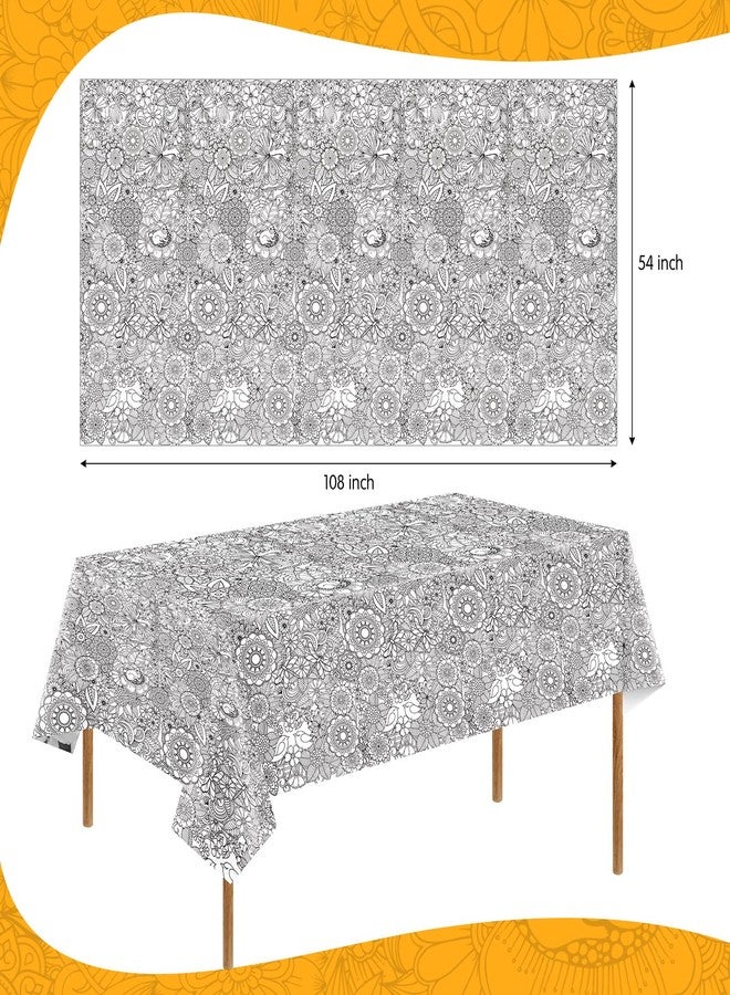 Uiifan مجموعة ملصقات تلوين عملاقة من 3 قطع من Uiifan، غطاء طاولة تلوين ماندالا جامبو، مفرش طاولة للرسم، ديكور حائط كبير للتلوين للأطفال والمراهقين والبالغين، لوازم حفلات فنية وحرفية ضخمة، 54 × 108 بوصة - Image 2