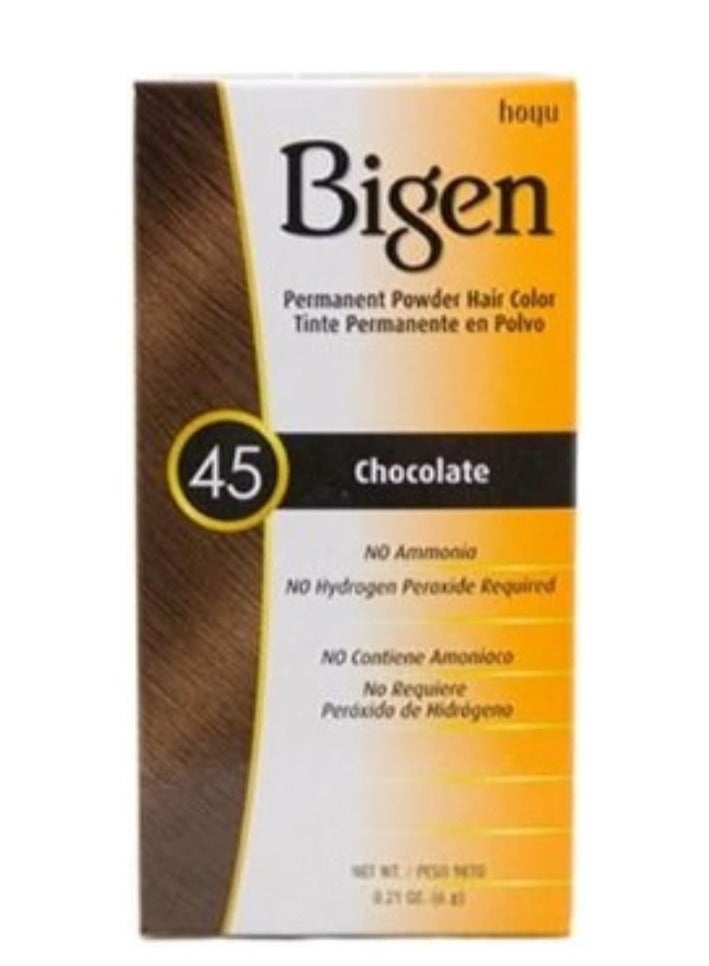 Bigen Permanent Powder Hair Color 45 Chocolate
