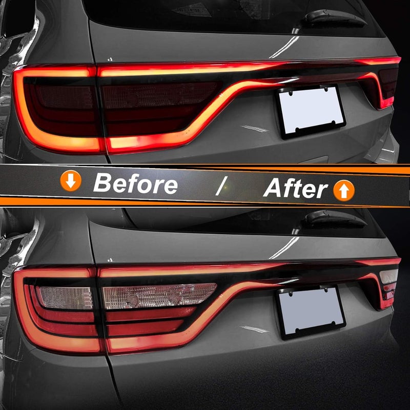 NDRUSH Blackout Taillight Vinyl Tint Film Precut Overlay Tail Light Wrap Cover Compatible with Dodge Durango 2014-2021 - Image 4