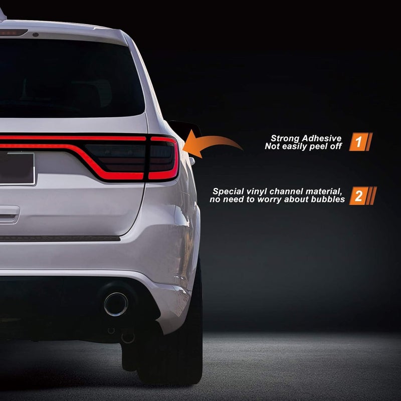 NDRUSH Blackout Taillight Vinyl Tint Film Precut Overlay Tail Light Wrap Cover Compatible with Dodge Durango 2014-2021 - Image 3