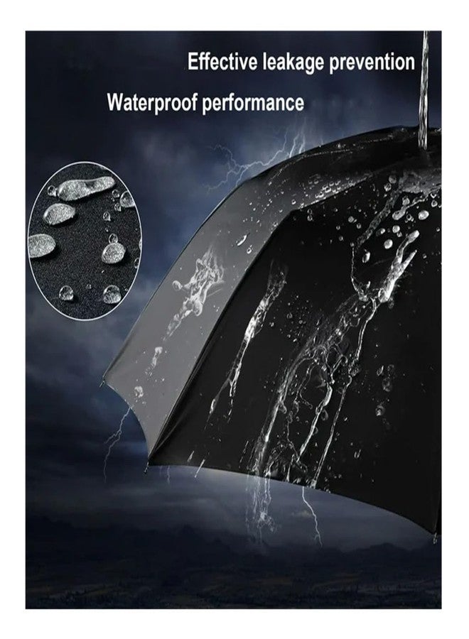PUSHKH Auto Open Rain Umbrella Automatic Folding Umbrella, Auto Open/Close Windproof and Waterproof Folding Compact Umbrella with Sun Protection & UV Protection, Black - Image 4