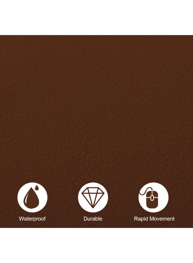 Towwi Desk Pad 90×43cm Waterproof Leather Desk Mat – Large Smooth Surface Mouse & Keyboard Pad (Brown) - Image 3