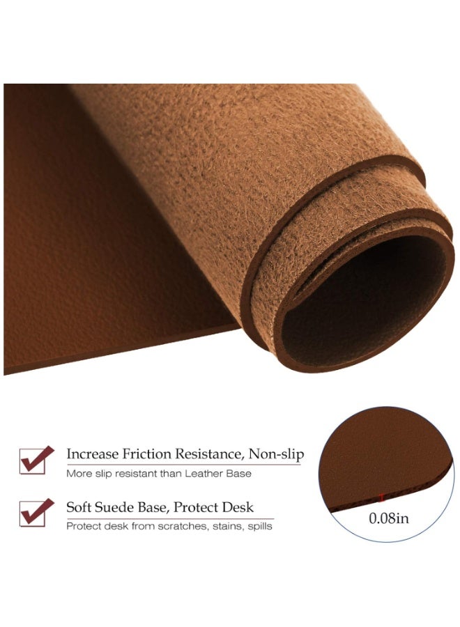 Towwi Desk Pad 90×43cm Waterproof Leather Desk Mat – Large Smooth Surface Mouse & Keyboard Pad (Brown) - Image 5