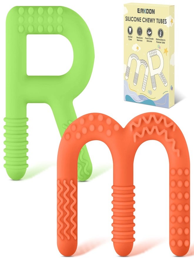 ERKOON Sensory Chew Toys for Autistic Children, 2 Pack Silicone Chewy Tube Oral Motor Tools for Sensory Kids with Autism, Biting, ADHD, SPD, Chewies with Special Needs, Teething Sticks Toys - Image 1