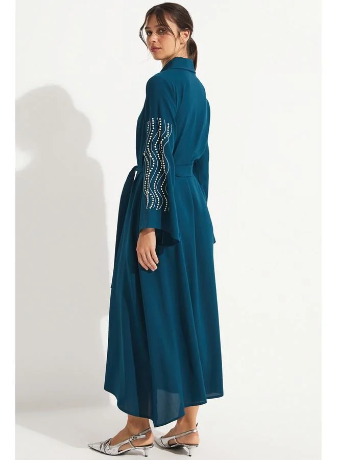 JUNE Embroidered Sleeve Dress