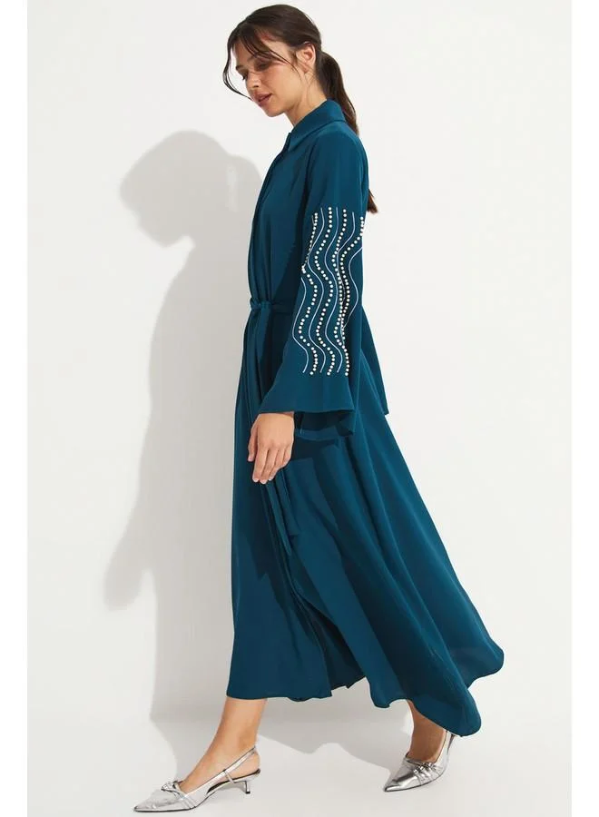 JUNE Embroidered Sleeve Dress