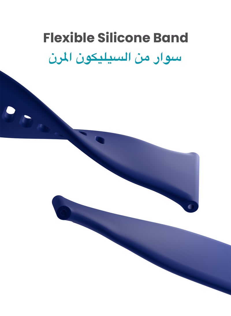تاينيموس - حزام ساعة تيمبو كلاسيك سيليكون سائل متوافق مع ساعة تاينيموس تيمبو الذكية - أزرق | حزام سيليكون ساعة مريح وأنيق - Image 1