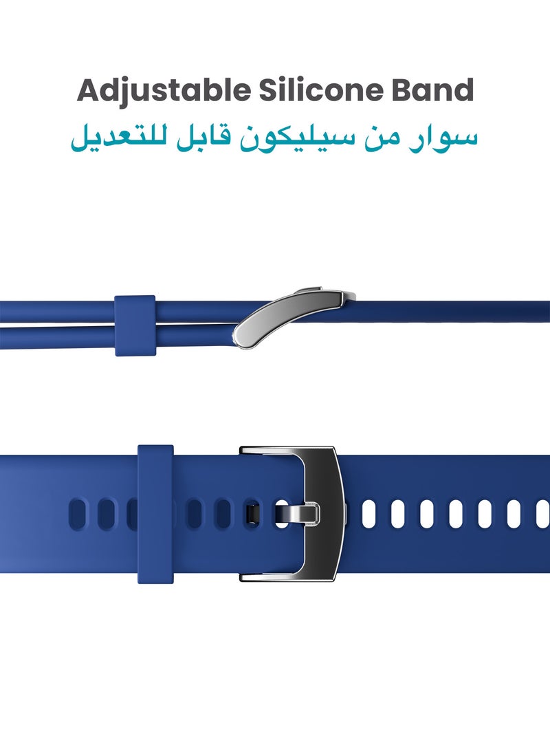 تاينيموس - حزام ساعة تيمبو كلاسيك سيليكون سائل متوافق مع ساعة تاينيموس تيمبو الذكية - أزرق | حزام سيليكون ساعة مريح وأنيق - Image 1