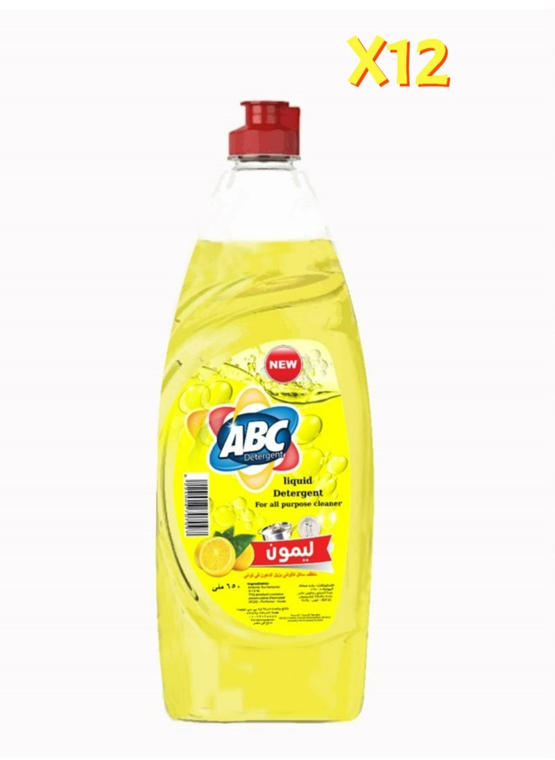 ABC Liquid Dish Soap lemon scent 650ml - pack of 12  - Image 1