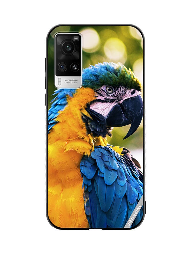 VR CREATIVE Protective Case Cover For Vivo X60 Pro Yellow Blue Parrot Design Multicolour - Image 1