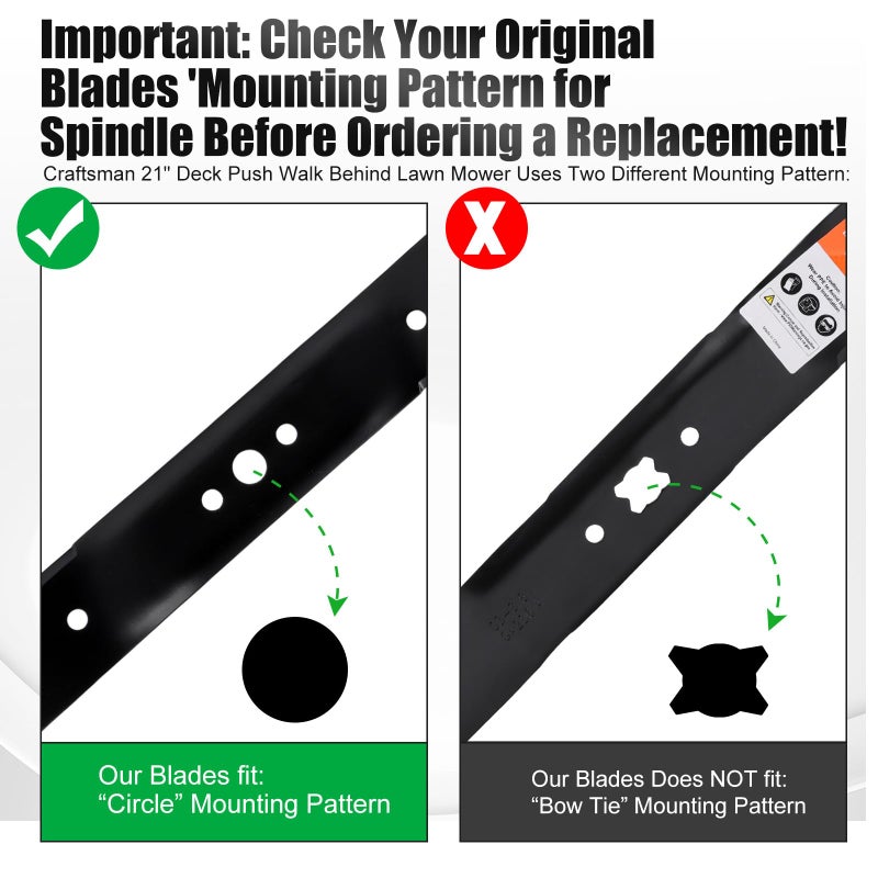 Grasscool 406712 532406712 Mower Mulching Blade with Circle Mounting Pattern for Craftsman Husqvarna 21 inch Deck Push Walk Behind Lawnmower Replace 165833 175064 189028 532189028 - Image 3