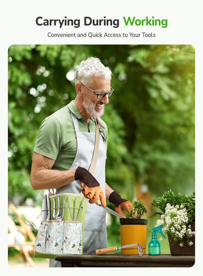 Grenebo All-in-One Garden Tool Set, 11-Piece Heavy Duty Gardening Tools with Ergonomic Canvas Shoulder Crossbody Bag, Rust-Proof Premium Garden Tool Kit, Gardening Gift for Women Men - Image 3