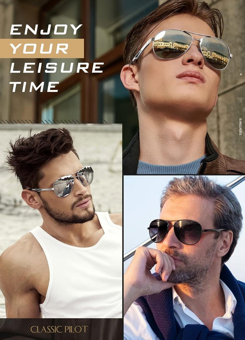 GQUEEN Classic Military Style Pilot Polarized Sunglasses Spring Hinges Al-Mg for mens womens MOS1 - Image 2