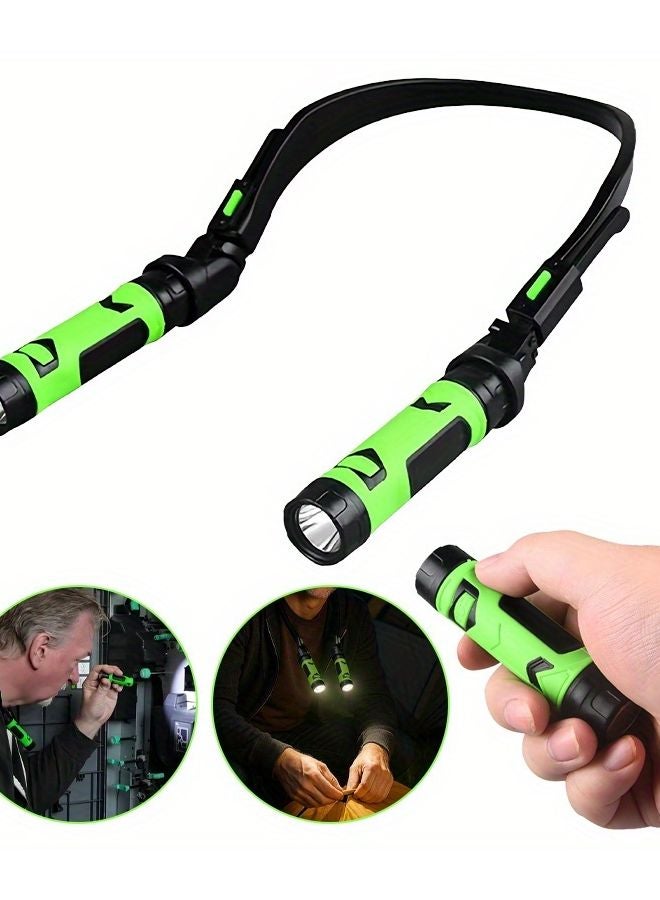 Red Hands Free LED Flashlight USB Rechargeable Magnetic Base Adjustable Angle Portable Work Light - Image 3