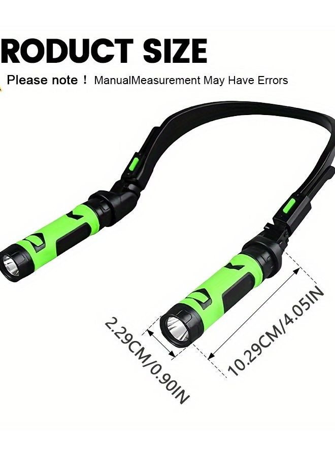 Red Hands Free LED Flashlight USB Rechargeable Magnetic Base Adjustable Angle Portable Work Light - Image 4
