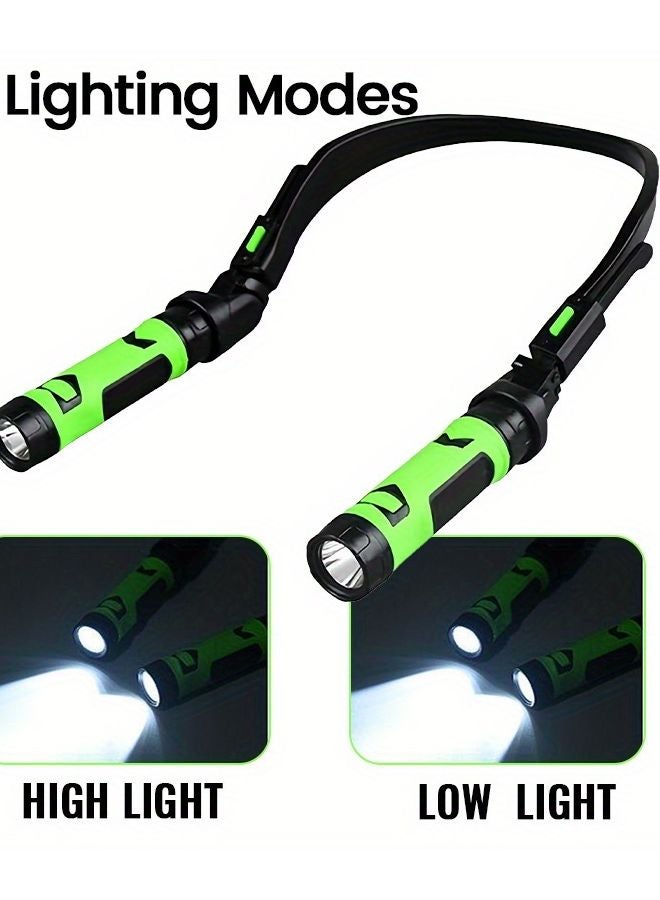 Red Hands Free LED Flashlight USB Rechargeable Magnetic Base Adjustable Angle Portable Work Light - Image 5