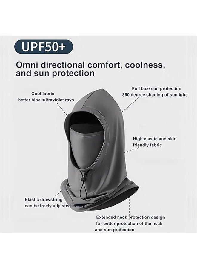 Bukela UPF50+ Balaclava Sun Protection Hood, Adjustable Drawstring Full Face Neck Cover, Breathable Cooling Sports Face Mask for Cycling Running Motorcycle Outdoor - Image 4