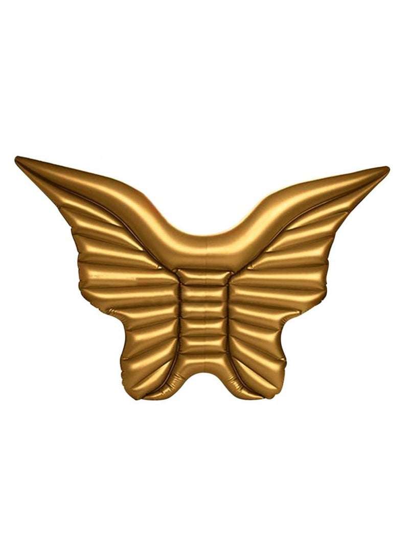 اليسا عوامة الفراشة الذهبية القابلة للنفخ - عوامة مائية للبالغين في حمام السباحة والبحيرة، بتصميم أجنحة الفراشة - Image 1