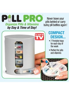 AS SEEN ON TV Pill Pro 7 Day Weekly Tab-let Med-icin-e Storage Box With 4 Compartments/Pill Dispenser Pill Pro Organize Pills and Vitamins  - Image 5