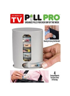 AS SEEN ON TV Pill Pro 7 Day Weekly Tab-let Med-icin-e Storage Box With 4 Compartments/Pill Dispenser Pill Pro Organize Pills and Vitamins  - Image 4