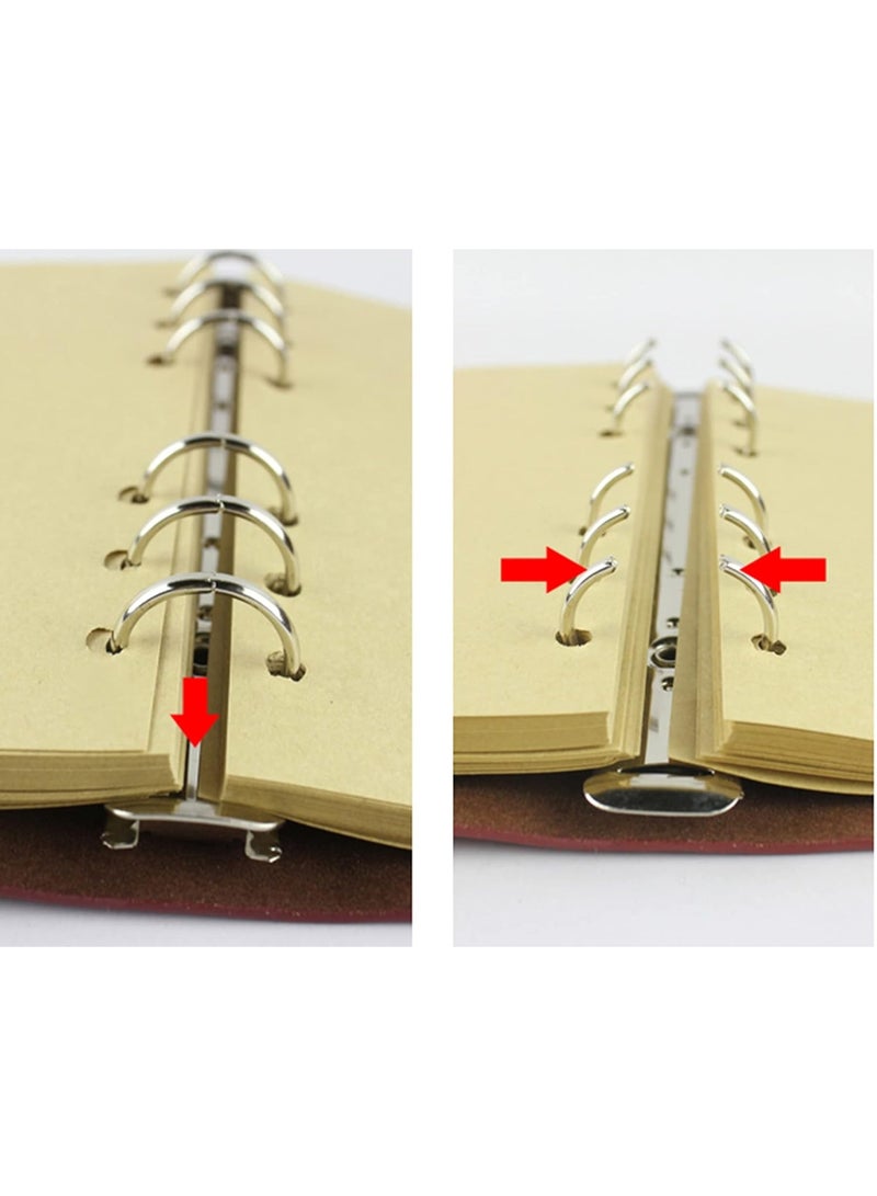 دفتر ملاحظات للمسافرين بغطاء جلدي بولي يوريثان ناعم، مفكرة مقاس A6 قابلة لإعادة التعبئة مع 80 صفحة فارغة وقلادة بتصميم ريترو – دفتر يوميات سفر كلاسيكي هدية مثالية للطلاب والكُتّاب - Image 2