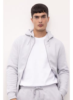 DeFacto Man Regular Fit Hooded Soft Furry Inside Basic Zippered Sweatshirt  - Image 1