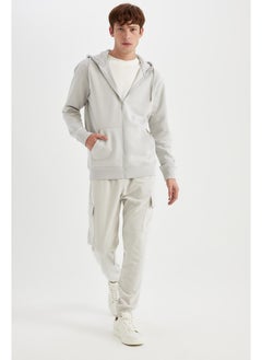 DeFacto Man Regular Fit Hooded Soft Furry Inside Basic Zippered Sweatshirt  - Image 2
