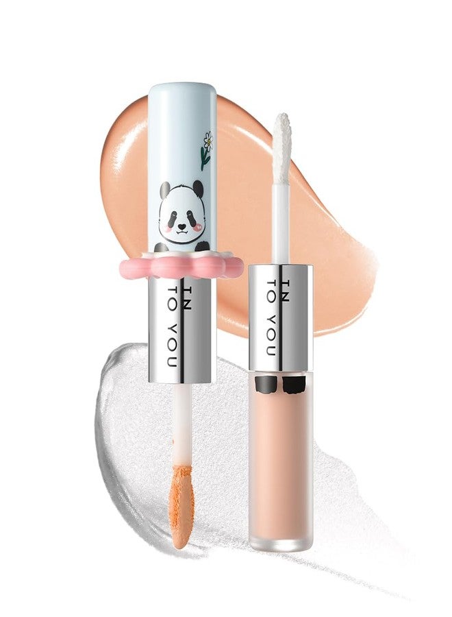INTO YOU x M.Lan Panda Blush & Highlight Duo Stick, Dual-Ended Multi-Use Formula, Natural Glow Enhancer, Cream Texture Long Lasting Highlighter, Contouring, Blush and Concealer, MLD01 - Image 1