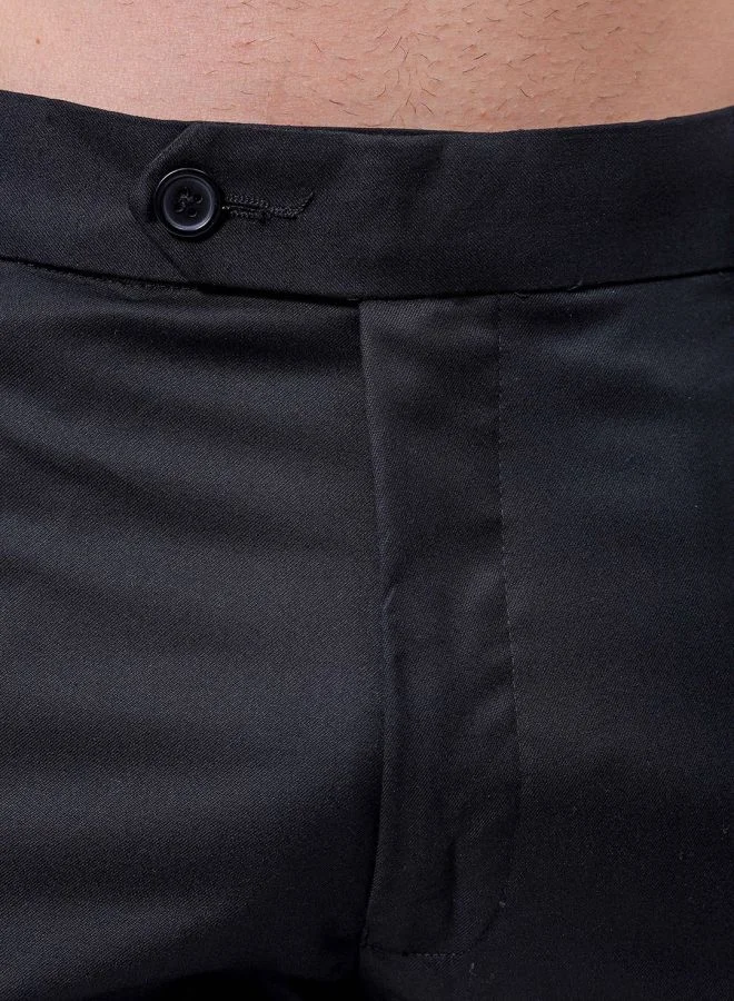 شركة المرآب الهندية Men Slim Fit Solid Mid-Rise Stretchable Knitted Formal Trousers