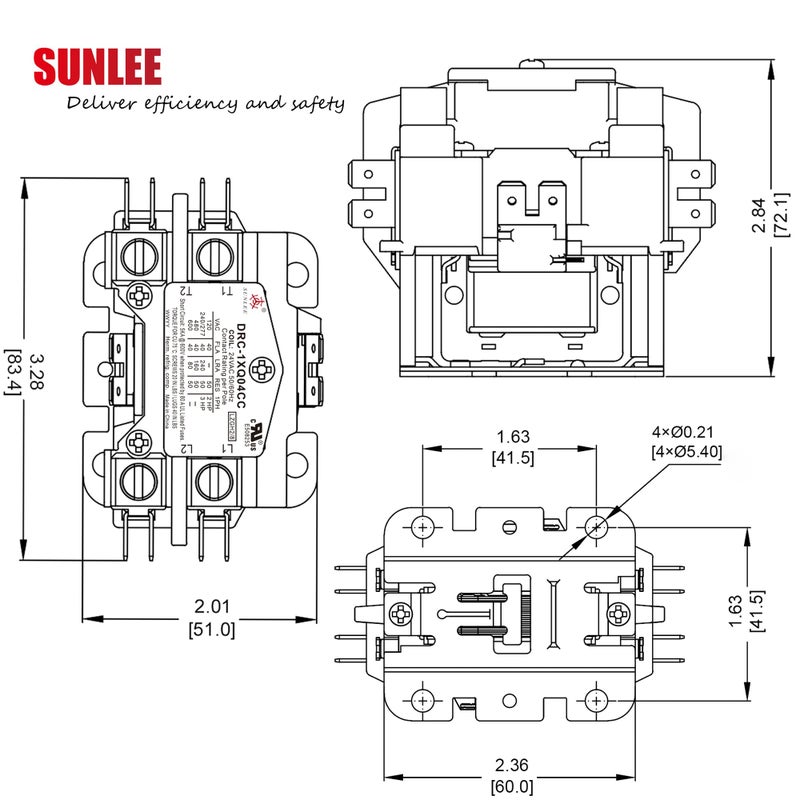 SUNLEE UL 1 Pole 40 Amp Contactor with 24V Coil for AC Air Conditioner Condenser Heat Pump Universal Fit - Image 4