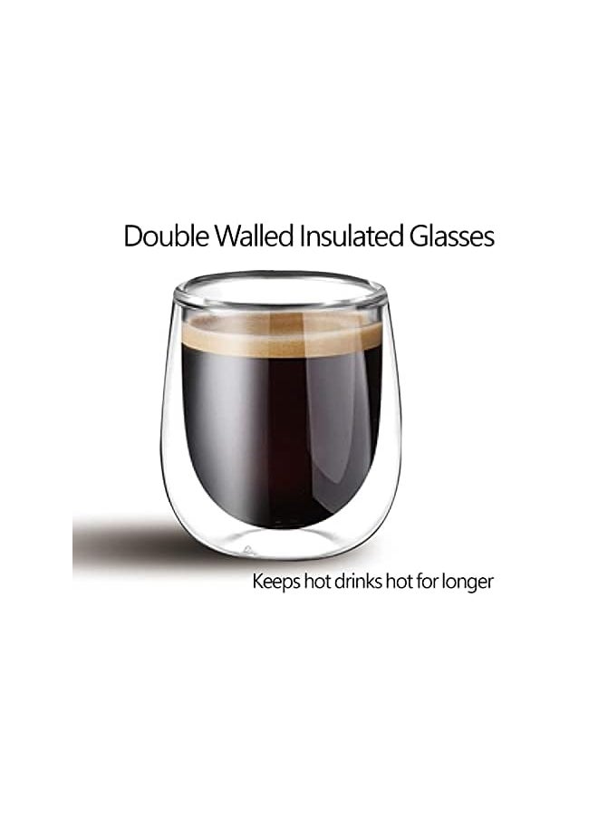 Cuisine Art Art Double Walled Glass Coffe Cups 2-Piece Set, 80 Ml Capacity, Gc-308-80  - Image 2