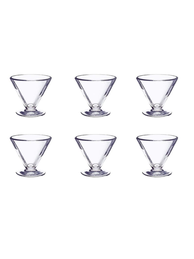 1st Time Stylish Ice Cream Bowl for Ice Cream, Dessert and Pudding, Clear, 100 Ml, Pack of 6, 10 X 10 X 8.5 CM- A32 - Image 1