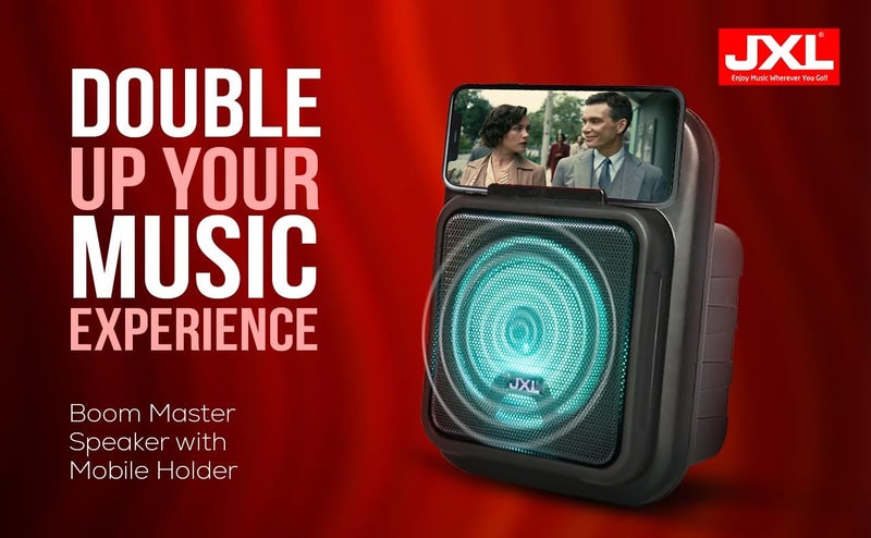 JXL Boom Master 20 Watt Premium Portable Bluetooth Speaker with Powerful Sound with Mic Connection and TWS Support (Black Orange) - Image 3