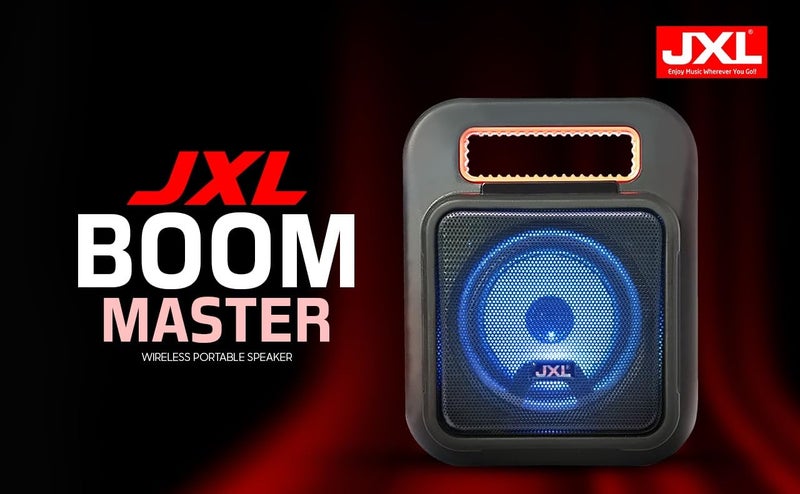 JXL Boom Master 20 Watt Premium Portable Bluetooth Speaker with Powerful Sound with Mic Connection and TWS Support (Black Orange) - Image 5