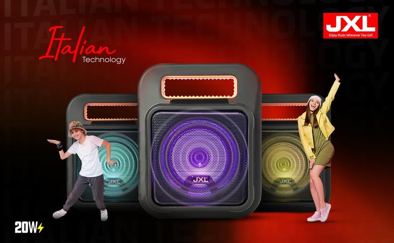 JXL Boom Master 20 Watt Premium Portable Bluetooth Speaker with Powerful Sound with Mic Connection and TWS Support (Black Orange) - Image 4
