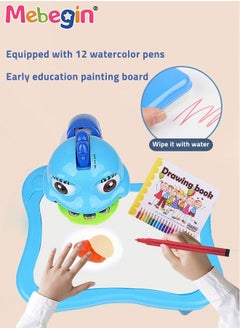 MEBEGIN Kids Projection Drawing Table, Erasable Graffiti Board, Writing and Painting Set with Drawing Book, 12 Colored Pens 24 Projection Patterns, Drawing Supplies, Early Educational Drawing Toys, 3 AA Batteries Required(Not Included)  - Image 3