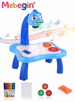 MEBEGIN Kids Projection Drawing Table, Erasable Graffiti Board, Writing and Painting Set with Drawing Book, 12 Colored Pens 24 Projection Patterns, Drawing Supplies, Early Educational Drawing Toys, 3 AA Batteries Required(Not Included)  - Image 2