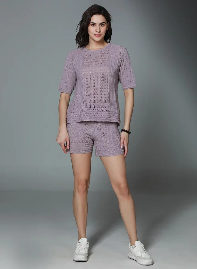 HIGH STAR Women’s Regular Fit Lavender Co-ord – Elegant and Casual