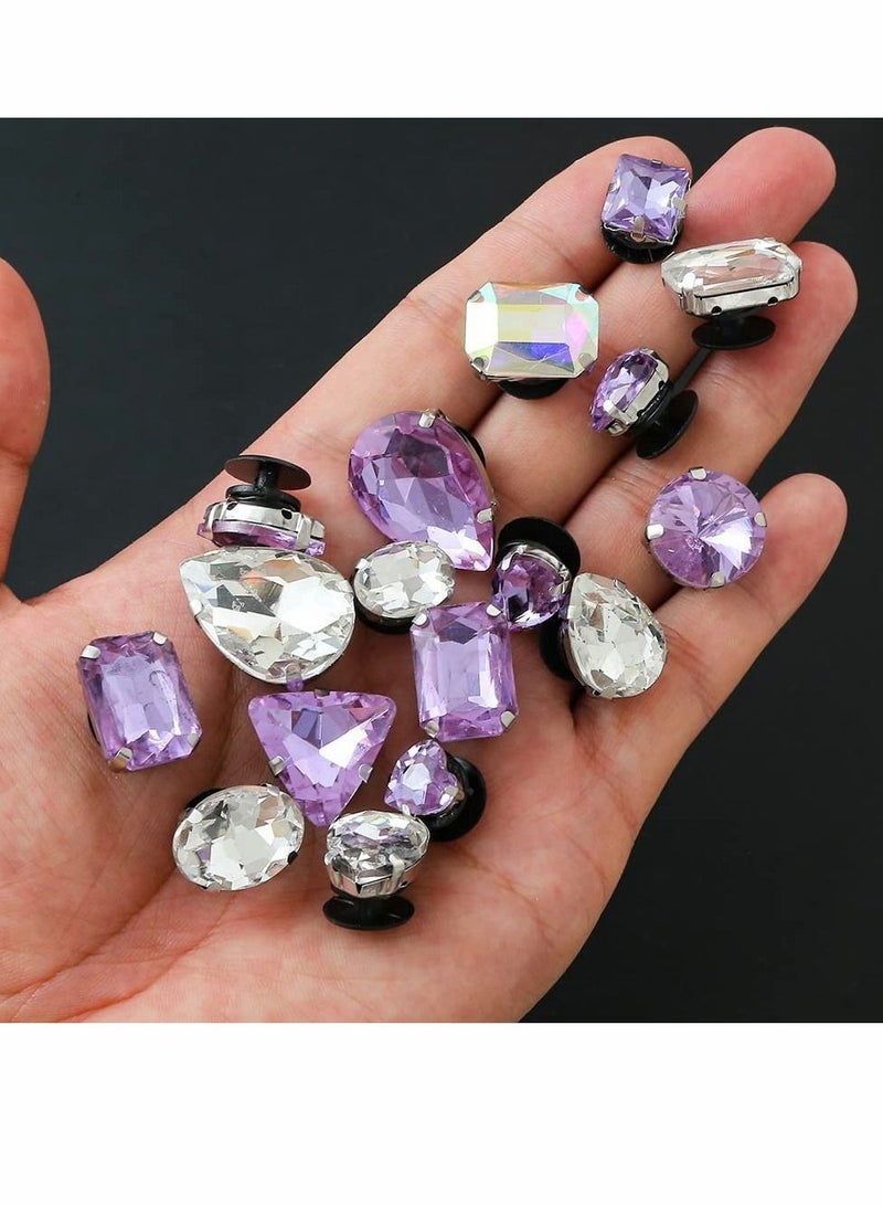 SYOSI Shoe Charms for Crocs, Rhinestone Croc Accessories Decoration for Crocs Shoes, Crystal Diamond Sparkly Charms for Women Girl Party of Birthday Gifts (20 Pcs) - Image 3