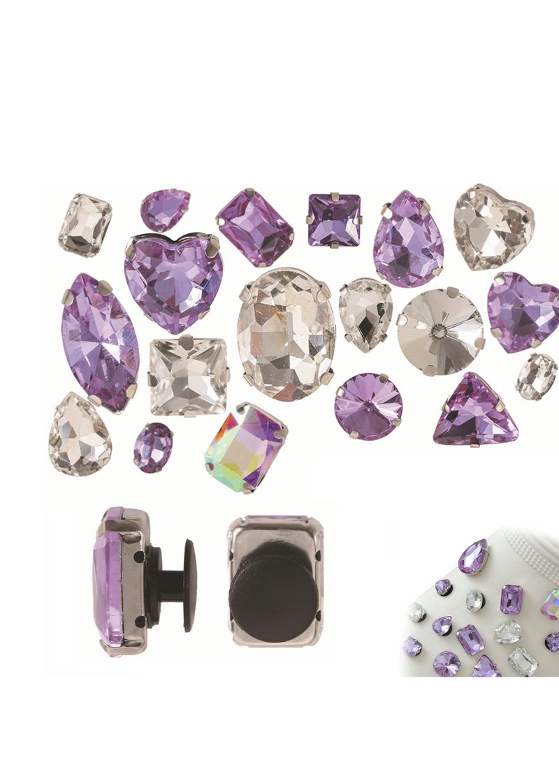 SYOSI Shoe Charms for Crocs, Rhinestone Croc Accessories Decoration for Crocs Shoes, Crystal Diamond Sparkly Charms for Women Girl Party of Birthday Gifts (20 Pcs) - Image 1