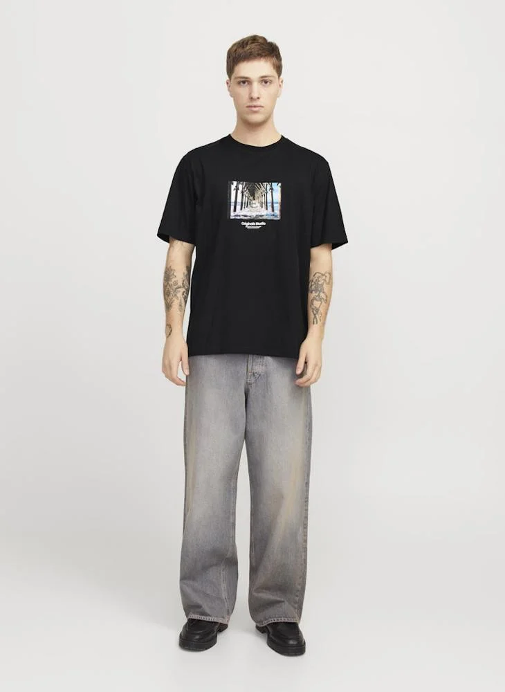 JACK & JONES Jorvesterbro Logo Print  Crew Neck T-Shirt