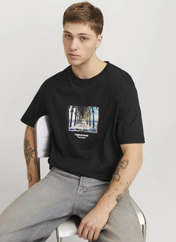 JACK & JONES Jorvesterbro Logo Print  Crew Neck T-Shirt