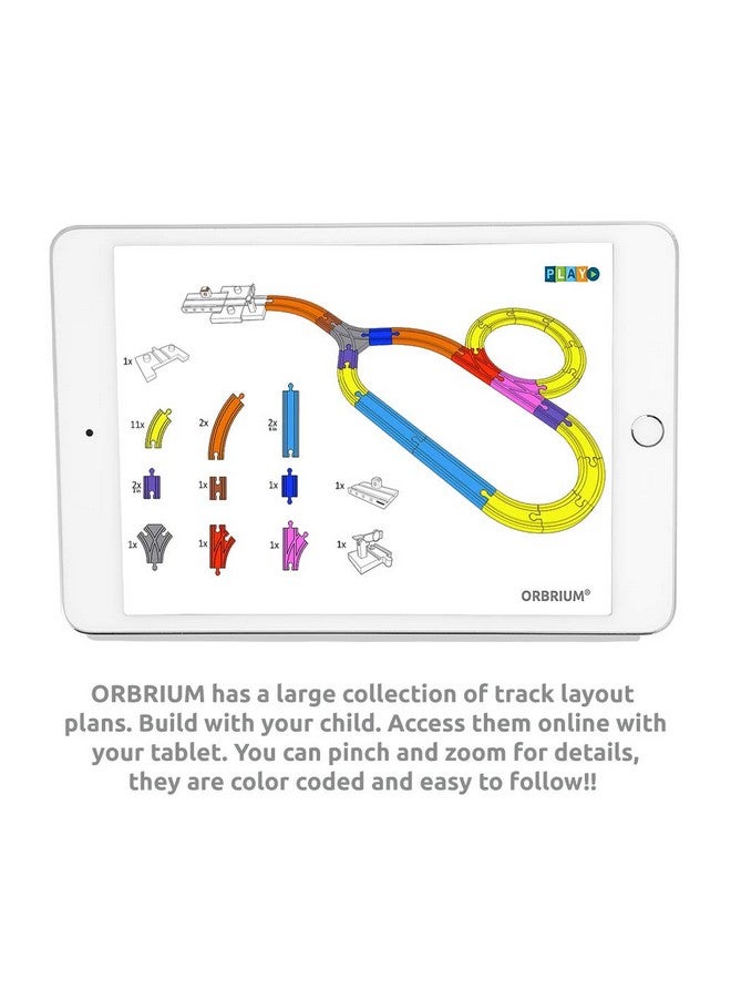 Orbrium Orbrium Toys 68 Pcs Wooden Train Track Expansion Pack Compatible with Thomas Wooden Train, Brio, Thomas The Tank Engine (68 Pcs)  - Image 5