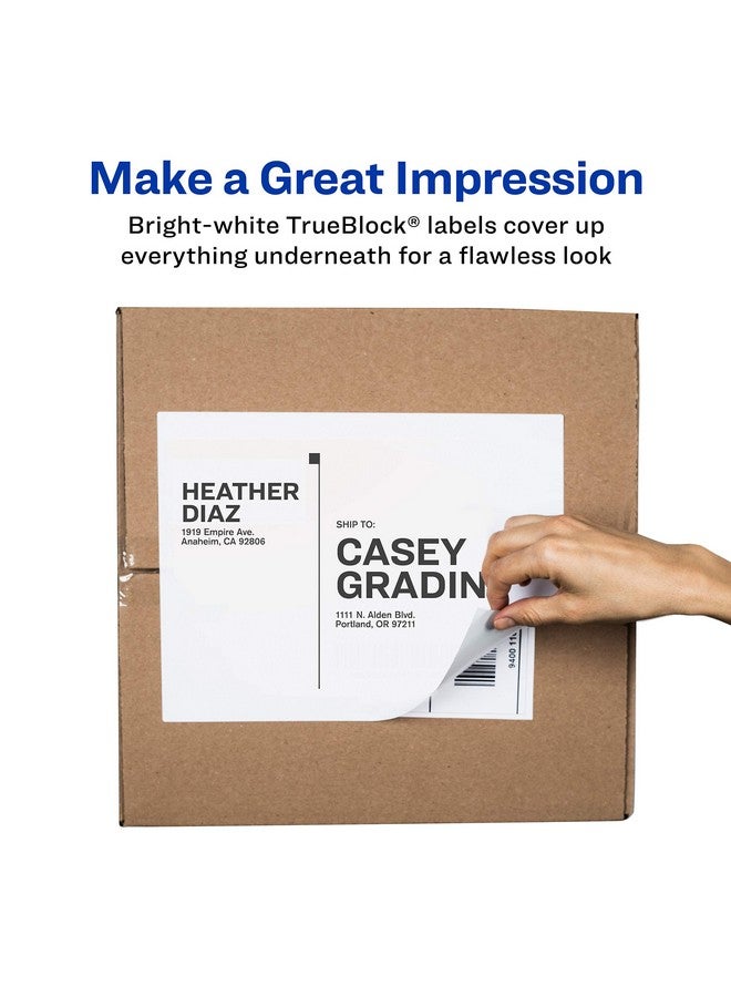 افيري ملصقات شحن قابلة للطباعة بحجم 8.5 بوصة × 11 بوصة، بيضاء، 25 ملصقًا بريديًا فارغًا (8165) - Image 2