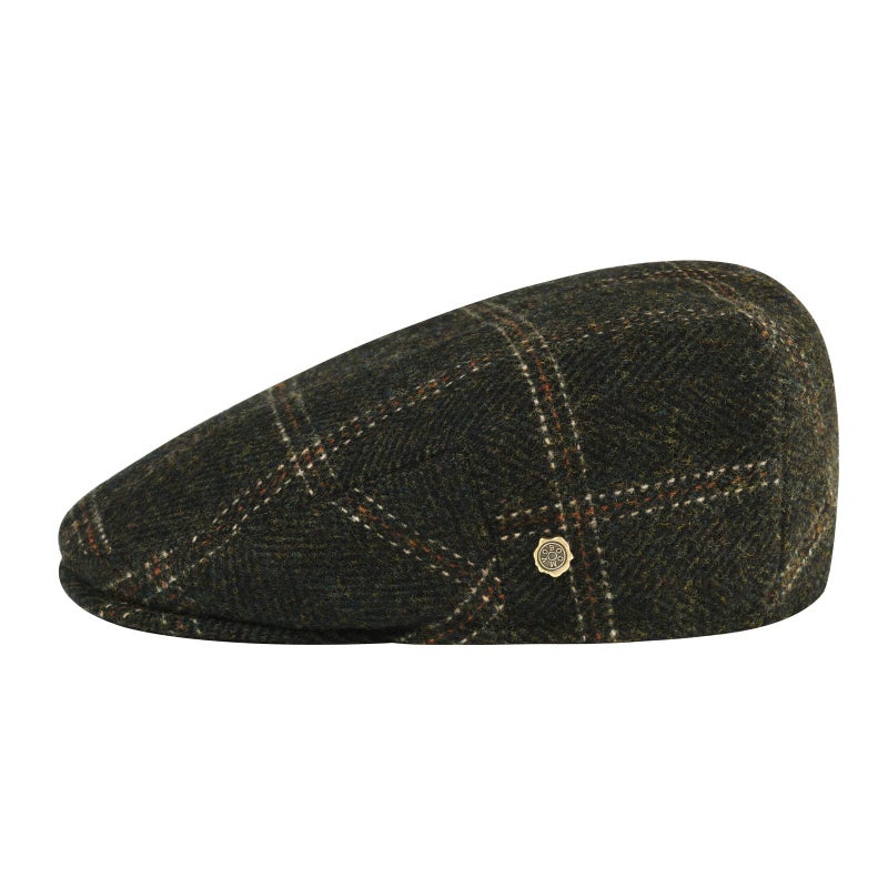 VOBOOM Men's Herringbone Flat Ivy Newsboy Hat Wool Blend Gatsby Cabbie Cap (Plaid Green, 7 5/8) - Image 2