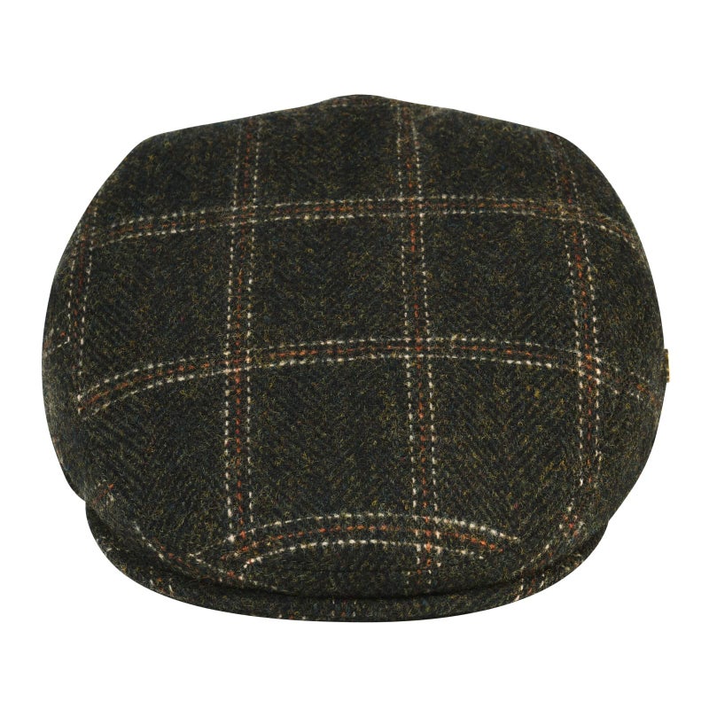 VOBOOM Men's Herringbone Flat Ivy Newsboy Hat Wool Blend Gatsby Cabbie Cap (Plaid Green, 7 5/8) - Image 3