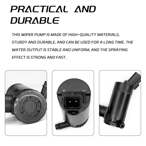 QKYS Windshield Washer Pump with Rubber Grommet, Replacement Windshield Washer Pumps OEM#89017059,173686, F7C617664AB WG-315, 8C3417664AA, Fit for Ford Escape,Mazda B2300, Mercury Monterey - Image 3